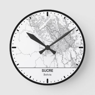 Horloge Ronde Sucre Clock City Line Art