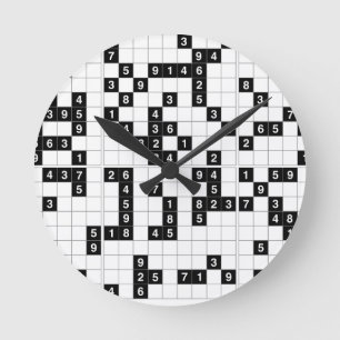 Horloge Ronde sudoku noir blanc