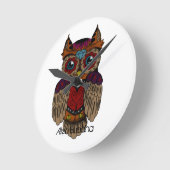Horloge Ronde Sugar Owl Hat (Angle)