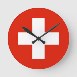 Horloge Ronde suisse drapeau suisse
