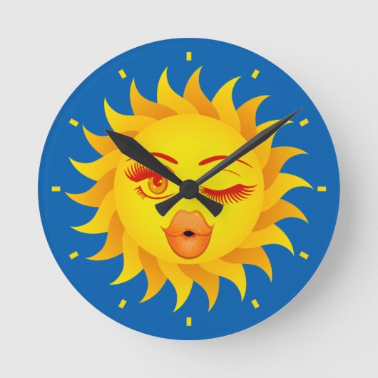 Horloge Ronde Sun Emoji Clock (Recto)