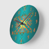 Horloge Ronde Sun In winter Blanket Pattern Wallclock (Angle)