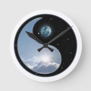 Horloge Ronde Sun-Lune Yin-Yang