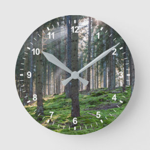 Horloge Ronde Sunbeams dans la Forêt-Noire