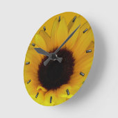 Horloge Ronde Sunflower Clock Yellow (Angle)