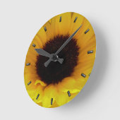 Horloge Ronde Sunflower Clock Yellow (Angle)