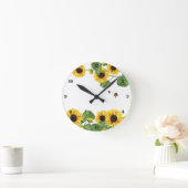 Horloge Ronde Sunflower Garden Honey Bee (Maison)