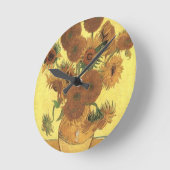 Horloge Ronde Sunflowers par Van Gogh (Angle)
