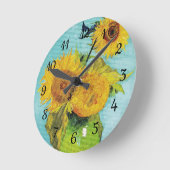 Horloge Ronde Sunflowers Vincent van Gogh (Angle)