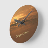 Horloge Ronde Sunrise Carpe Diem Ocean (Angle)