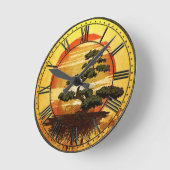 Horloge Ronde Sunset de Bonsai Tree (Angle)