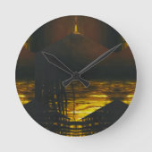 Horloge Ronde Sunset Magic Abstrait (Recto)