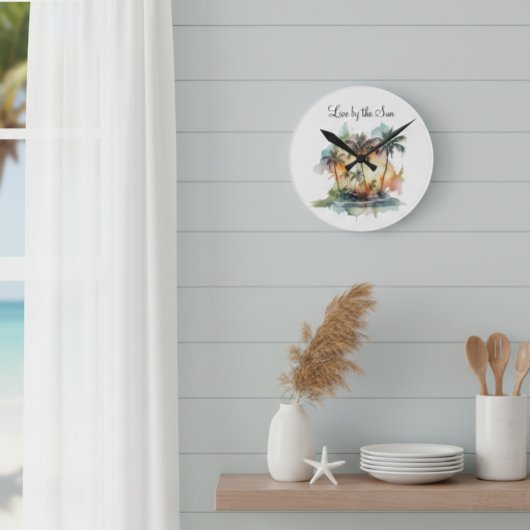 Horloge Ronde Sunset Oasis, custom