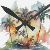 Horloge Ronde Sunset Oasis, custom