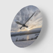 Horloge Ronde Sunset over frozen (Angle)