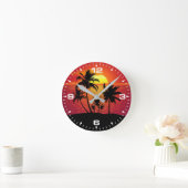 Horloge Ronde Sunset Palm Trees Silhouette Design-65143 (Maison)