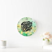 Horloge Ronde Super Dad Hero Typography Design-67888 (Maison)