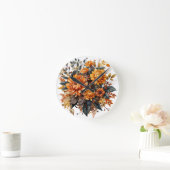 Horloge Ronde Superbe automne floral (Maison)