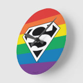 Horloge Ronde Superman Rainbow Logo (Angle)