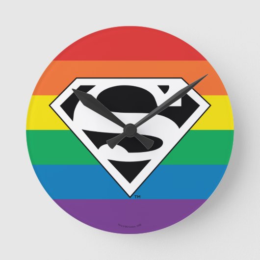 Horloge Ronde Superman Rainbow Logo (Recto)