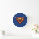 Horloge Ronde Superman S-Shield | Logo Grunge Black Outline (Maison)