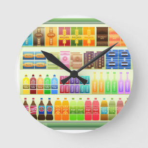 Horloge Ronde supermarket shelf products snacks