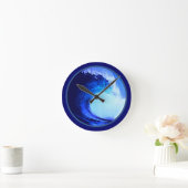 Horloge Ronde surf cool bleu vague (Maison)