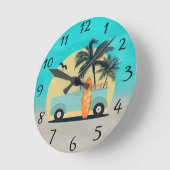 Horloge Ronde Surf Retro (Angle)