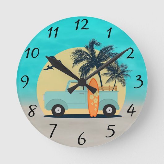 Horloge Ronde Surf Retro (Recto)