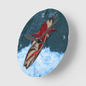 Horloge Ronde Surf's up Round Clock (Angle)