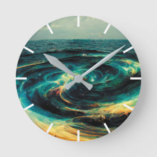Horloge Ronde Surrealistic Art A Galaxy Of Ocean