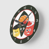 Horloge Ronde Sushi Time Kawaii Sushi (Angle)