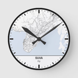 Horloge Ronde Suva Clock City Line Art