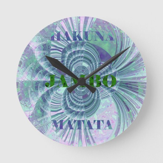 Horloge Ronde Swaga Jambo Hakuna Matata Kenya Giraffe Safari Wo (Recto)