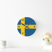 Horloge Ronde Swedish flag of Sweden custom round wall clock (Maison)