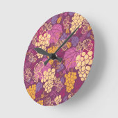 Horloge Ronde Sweet grape vines pattern (Angle)