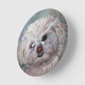 HORLOGE RONDE SWEET WHITE YORKIE (Angle)