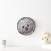 HORLOGE RONDE SWEET WHITE YORKIE (Maison)
