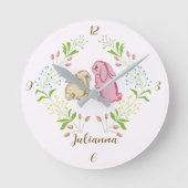 Horloge Ronde Sweet Wreath Bunny Round Clock (Recto)