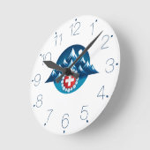 Horloge Ronde Swiss Alps Illustration (Angle)