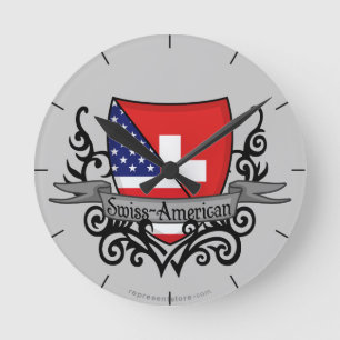 Horloge Ronde Swiss-American Shield Flag