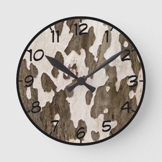 Horloge Ronde Sycamore Bark (Recto)