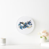 Horloge Ronde Symbol Infinity of Blue Morpho Butterflies (Maison)