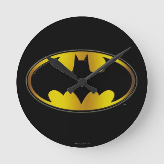 Horloge Ronde Symbole Batman | Logo de dégradé ovale (Recto)