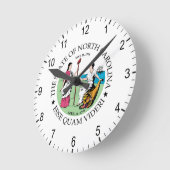 Horloge Ronde Symbole Caroline du Nord (Angle)