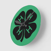 Horloge Ronde Symbole : club 4-H (Angle)