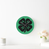 Horloge Ronde Symbole : club 4-H (Maison)