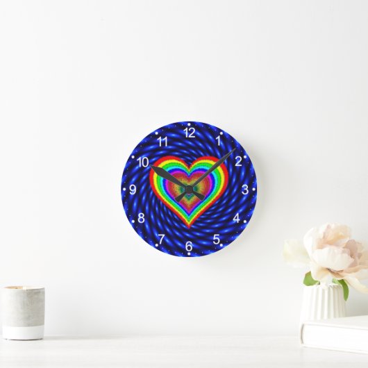 Horloge Ronde Symbole d'amour arc-en-ciel Saint-Valentin-25543 (Maison)