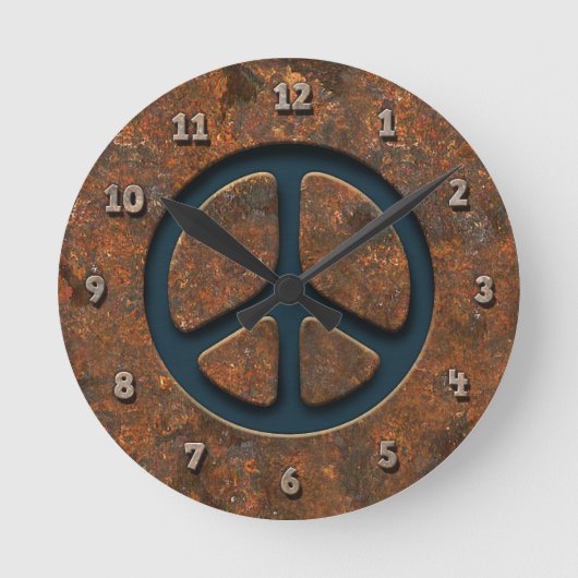 HORLOGE RONDE SYMBOLE DE LA PAIX BRUT (Recto)