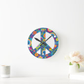 Horloge Ronde SYMBOLE DE LA PAIX DE HAUT-60S Boho (Maison)